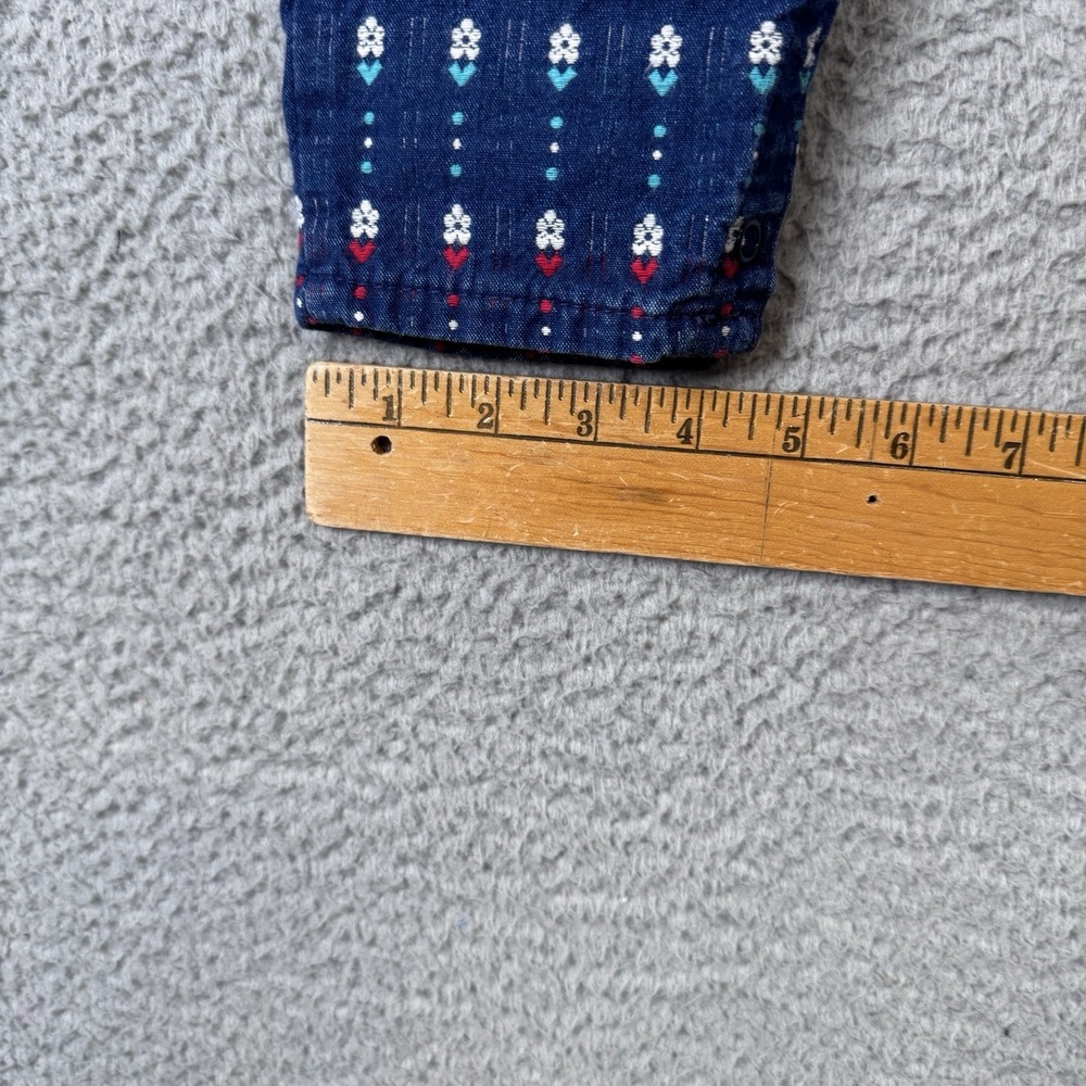 Vintage Oshkosh Overalls Girls 18M Blue Bow Embroidered Vestbak Floral USA Made - Picture 10 of 16